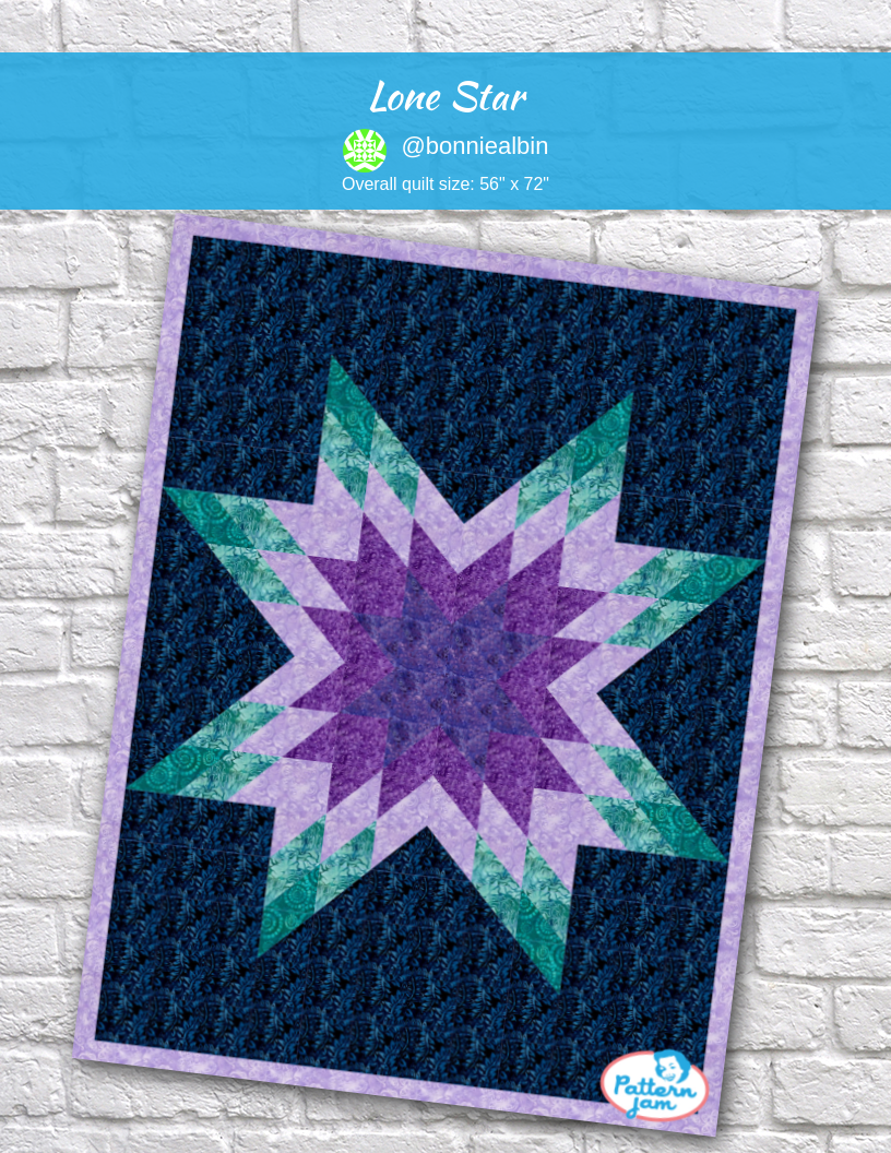 lone star - custom quilt designed by &#64;bonniealbin using PatternJam quilt design software