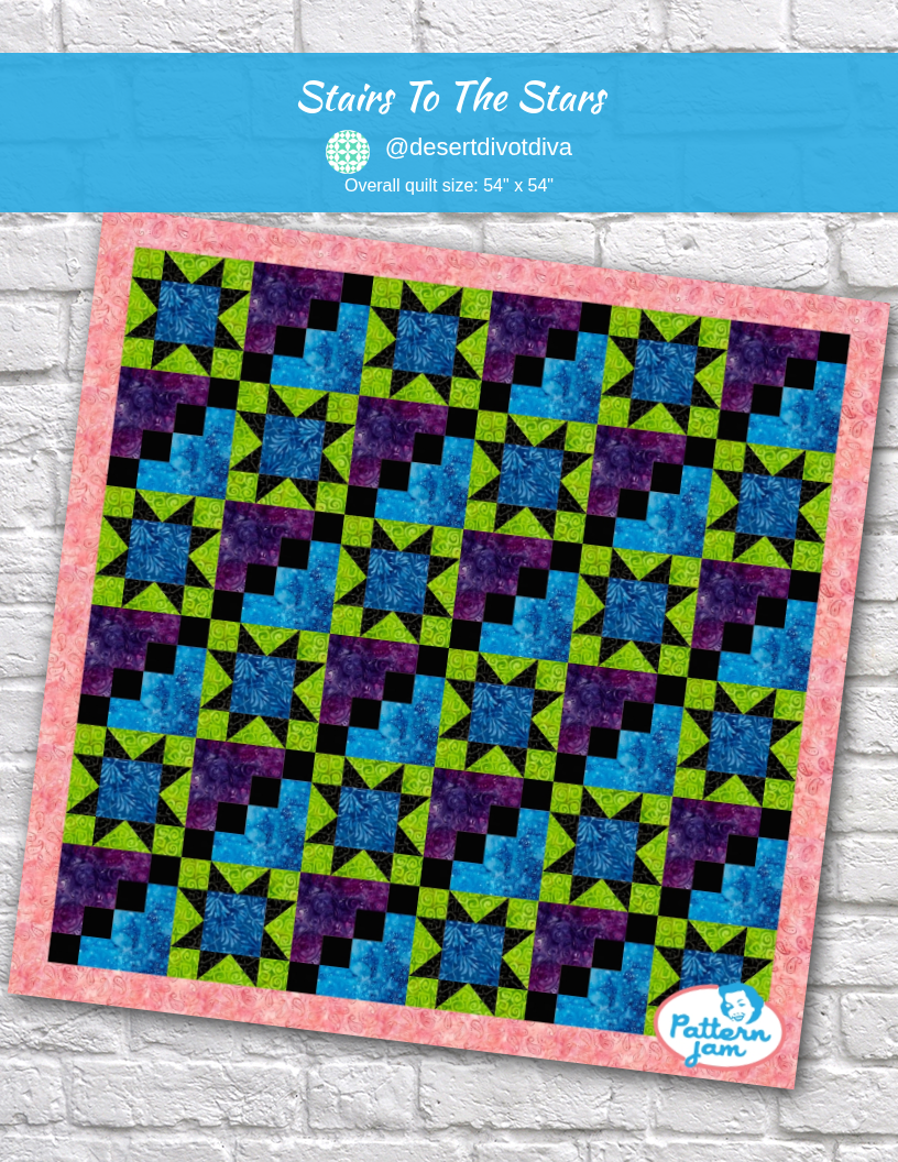 stairs to the stars - custom quilt designed by &#64;desertdivotdiva using PatternJam quilt design software