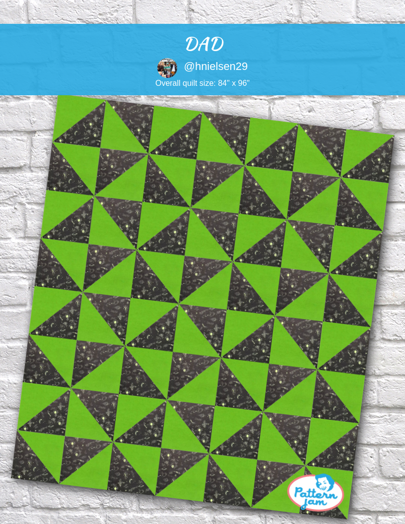 DAD - custom quilt designed by &#64;hnielsen29 using PatternJam quilt design software