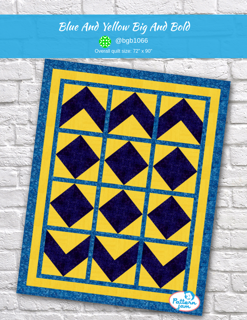 Blue and Yellow Big and Bold - custom quilt designed by &#64;bgb1066 using PatternJam quilt design software