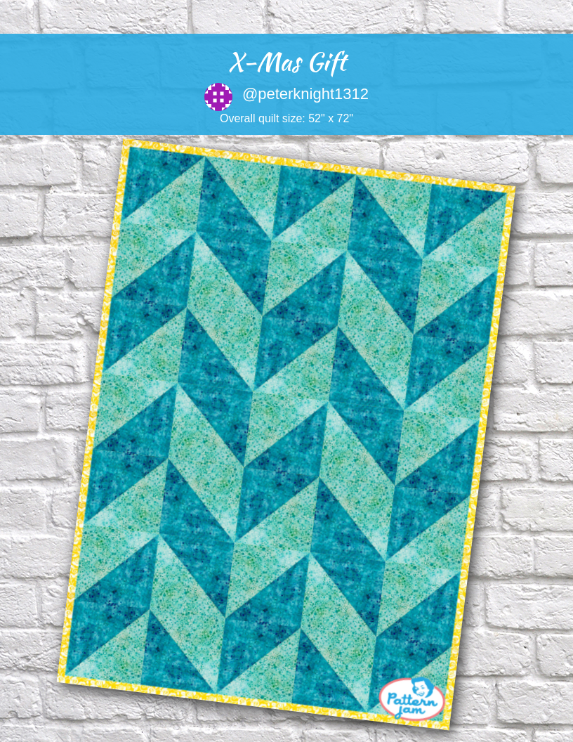 x-mas gift - custom quilt designed by &#64;peterknight1312 using PatternJam quilt design software