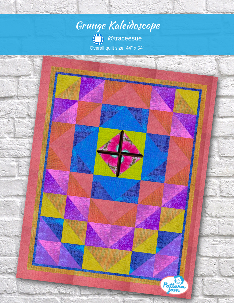 Grunge kaleidoscope - custom quilt designed by &#64;traceesue using PatternJam quilt design software