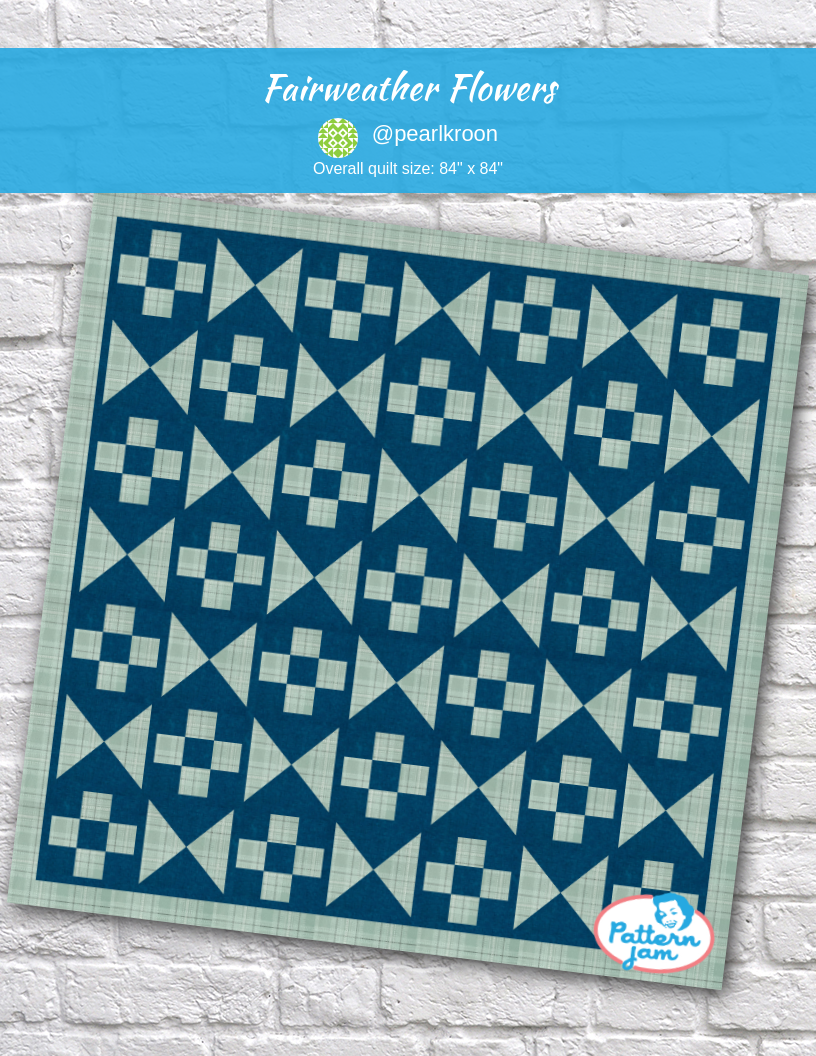 Fairweather Flowers - custom quilt designed by &#64;pearlkroon using PatternJam quilt design software