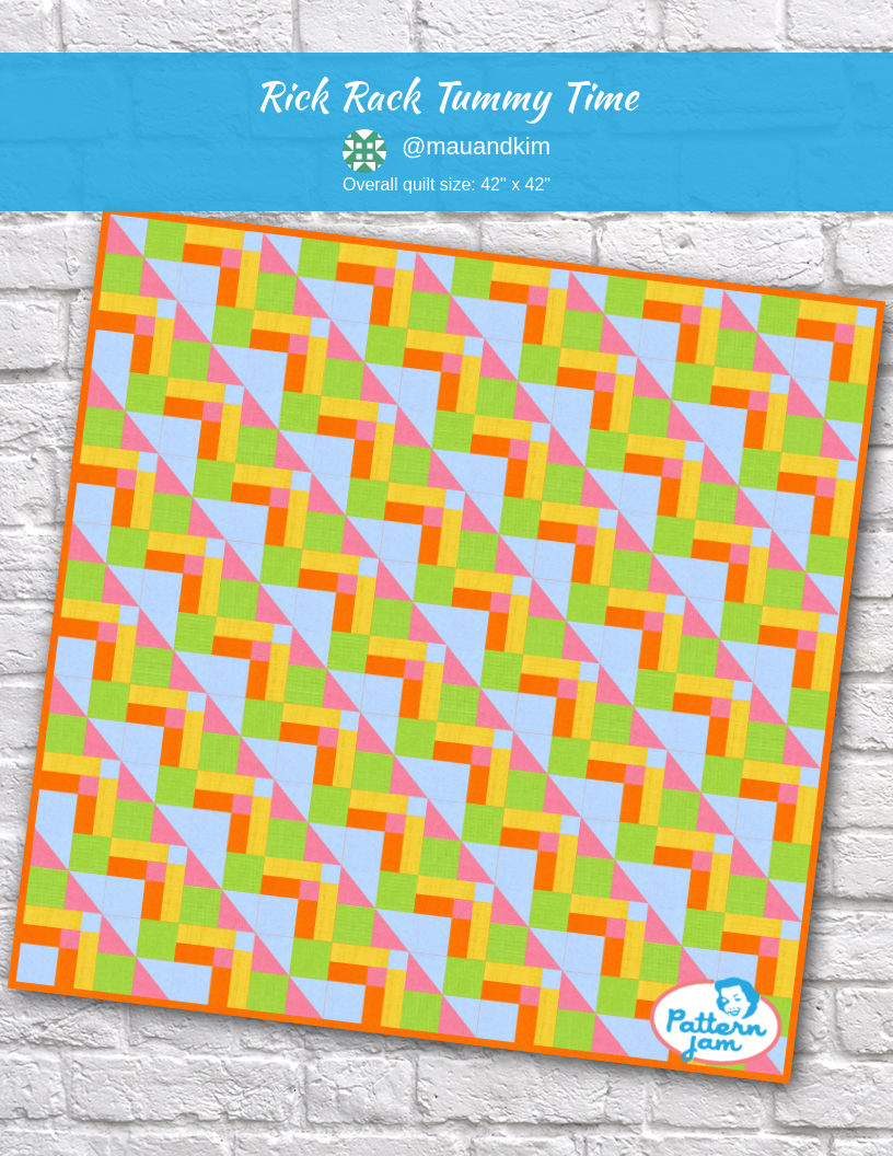 Rick Rack Tummy Time - custom quilt designed by &#64;mauandkim using PatternJam quilt design software