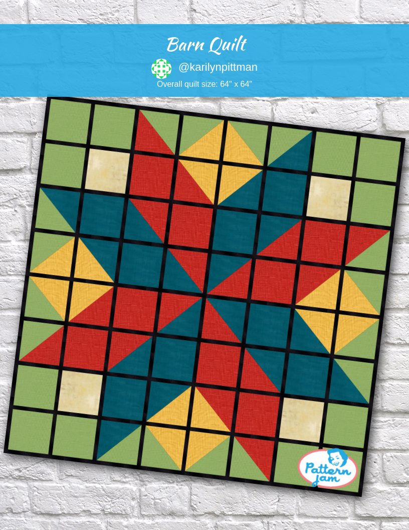Barn quilt - custom quilt designed by &#64;karilynpittman using PatternJam quilt design software