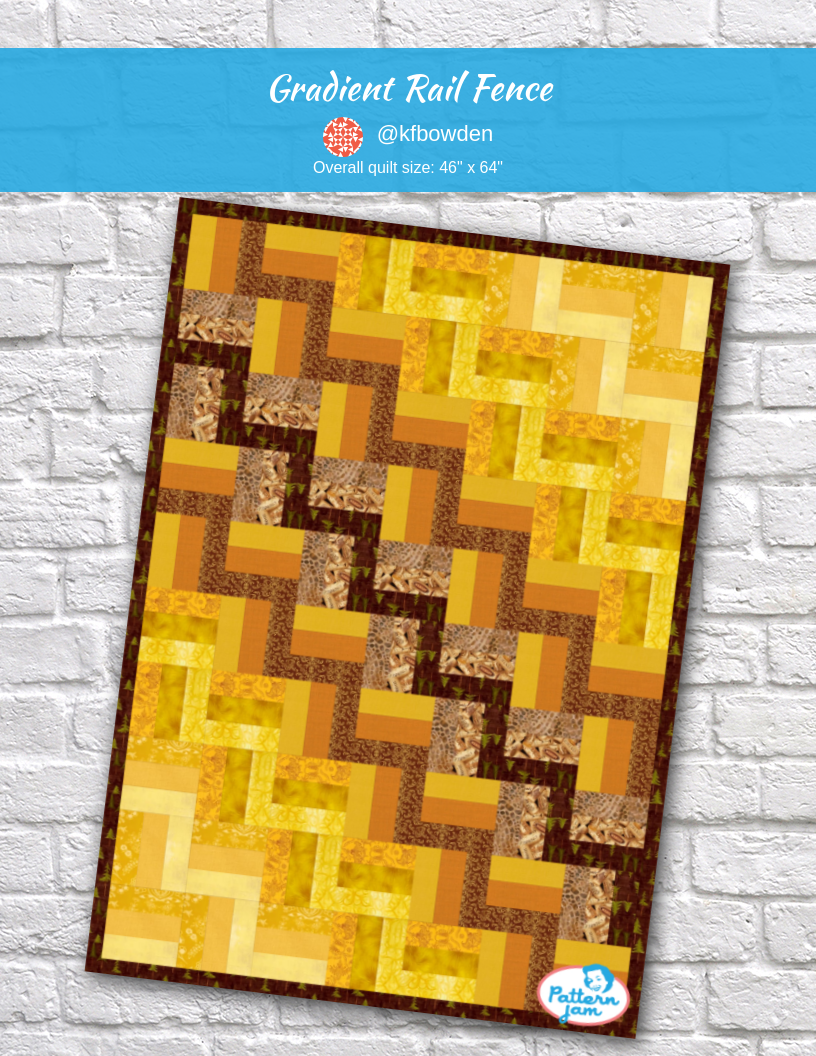 Gradient Rail Fence - custom quilt designed by &#64;kfbowden using PatternJam quilt design software