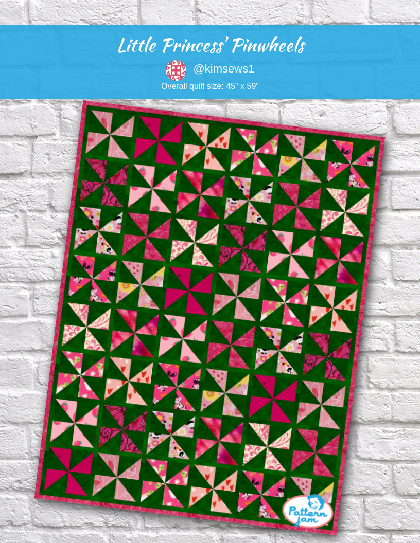 Little Princess' Pinwheels - custom quilt designed by &#64;kimsews1 using PatternJam quilt design software