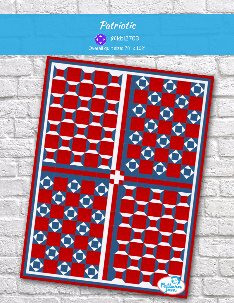 Patriotic - custom quilt designed by &#64;kbl2703 using PatternJam quilt design software