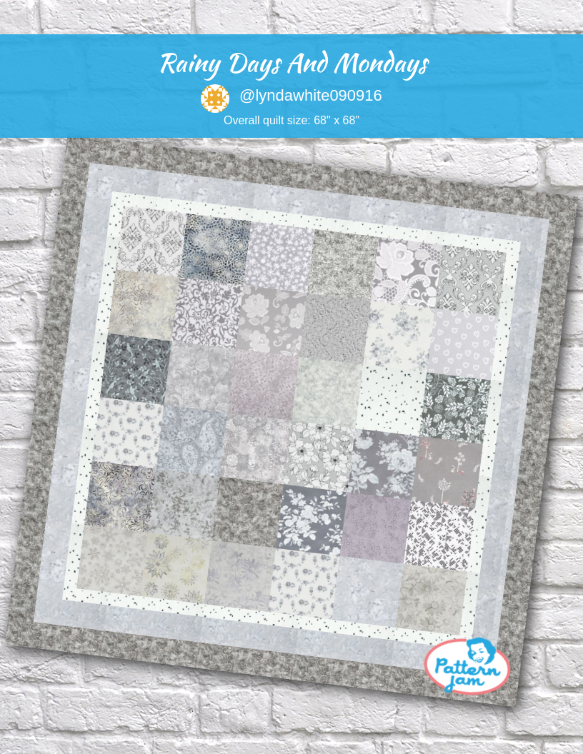 Rainy Days and Mondays - custom quilt designed by &#64;lyndawhite090916 using PatternJam quilt design software