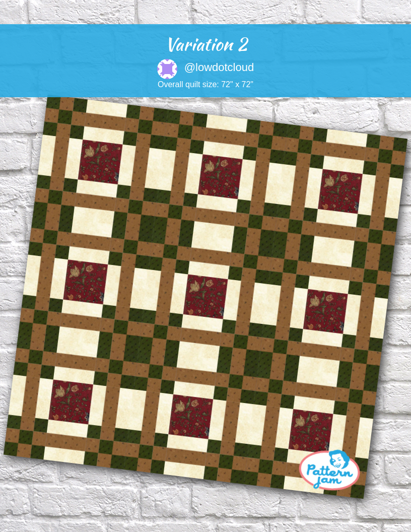 Variation 2 - custom quilt designed by &#64;lowdotcloud using PatternJam quilt design software