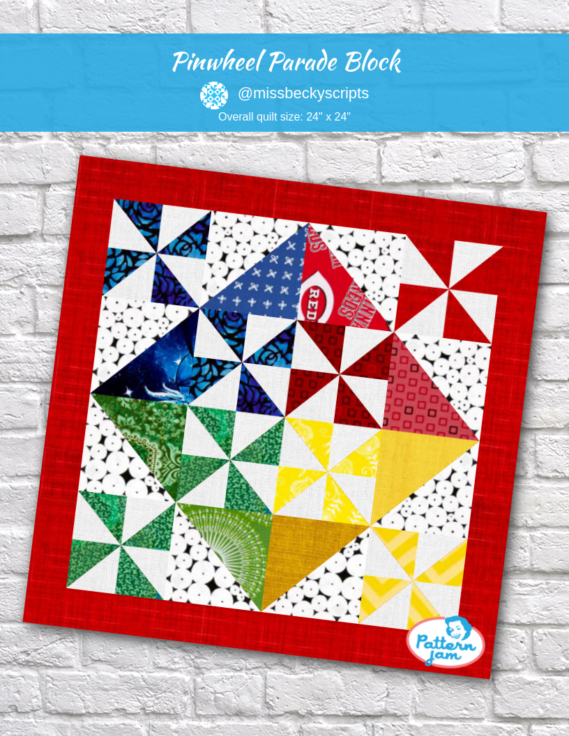 Pinwheel Parade Block - custom quilt designed by &#64;missbeckyscripts using PatternJam quilt design software