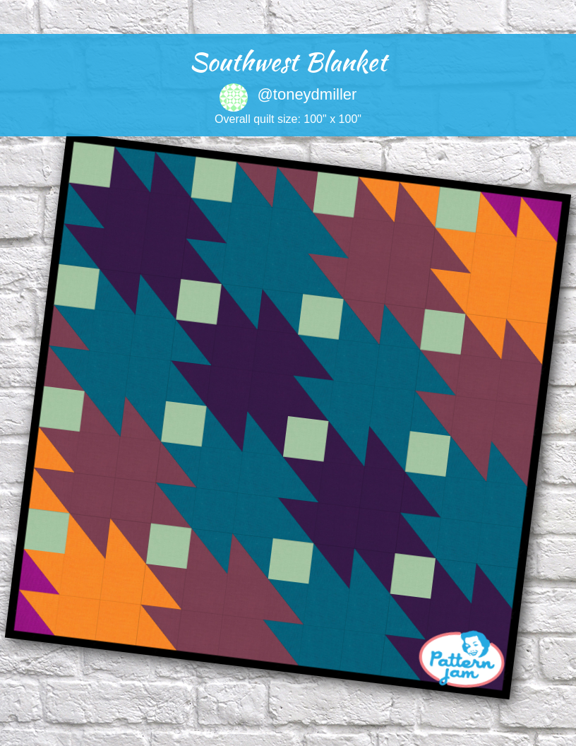 Southwest Blanket - custom quilt designed by &#64;toneydmiller using PatternJam quilt design software