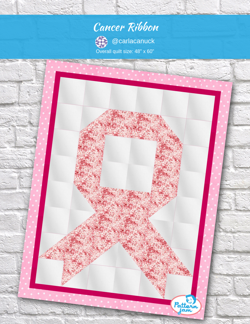 Cancer Ribbon - custom quilt designed by &#64;carlacanuck using PatternJam quilt design software