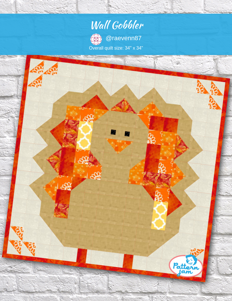 Wall Gobbler - custom quilt designed by &#64;raevenn87 using PatternJam quilt design software