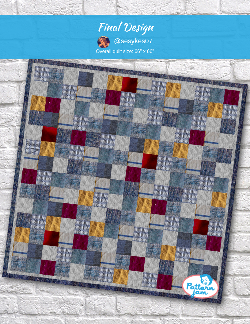 Final Design - custom quilt designed by &#64;sesykes07 using PatternJam quilt design software