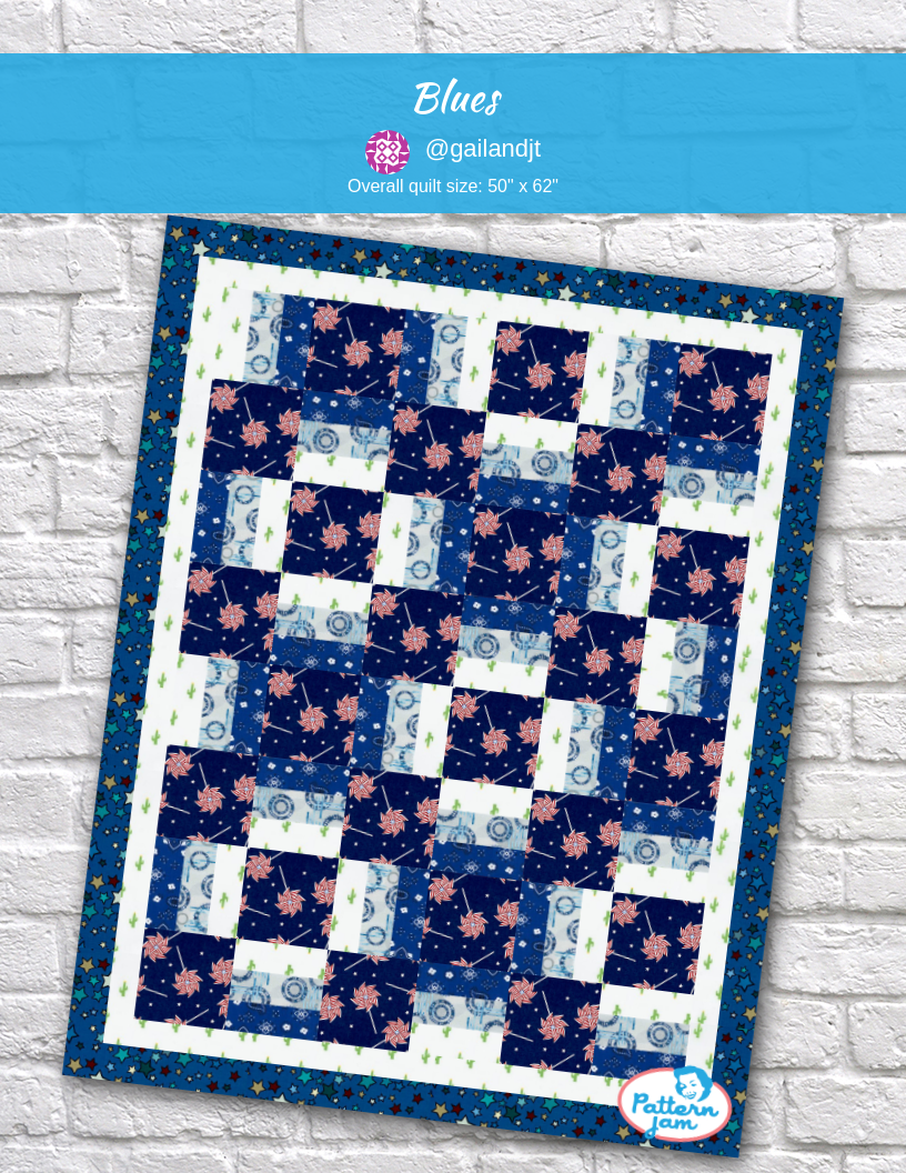 blues - custom quilt designed by &#64;gailandjt using PatternJam quilt design software