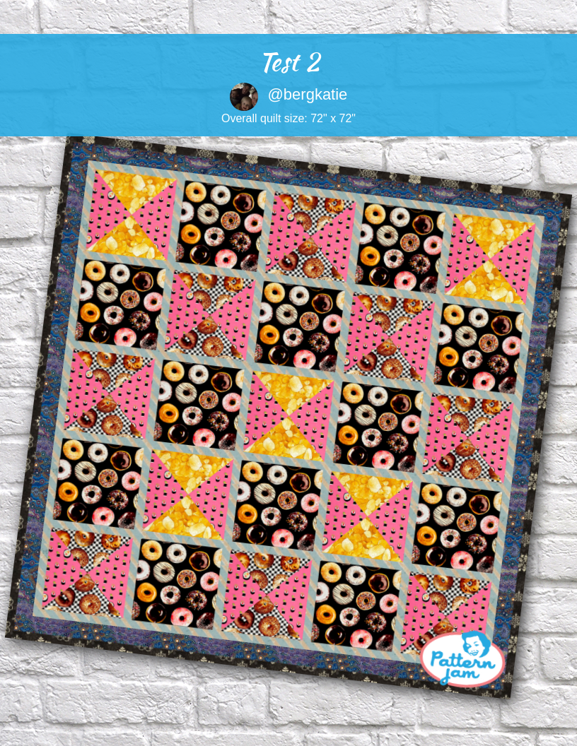 Test 2 - custom quilt designed by &#64;bergkatie using PatternJam quilt design software