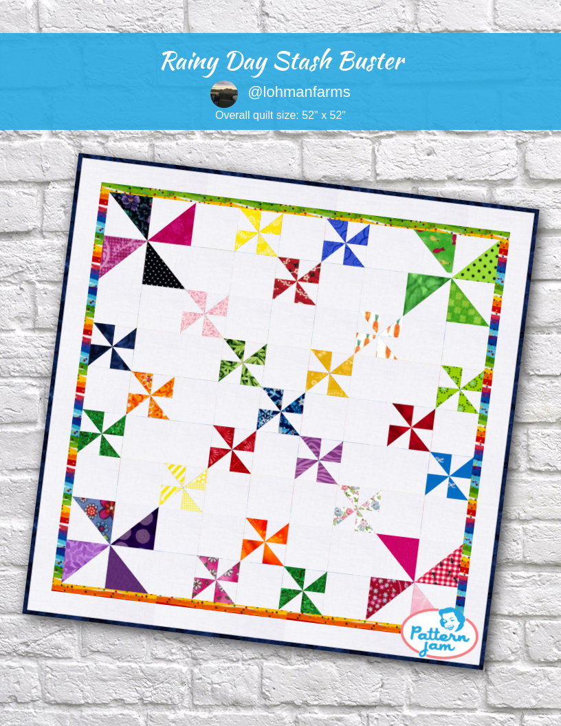 Rainy Day Stash Buster - custom quilt designed by &#64;lohmanfarms using PatternJam quilt design software