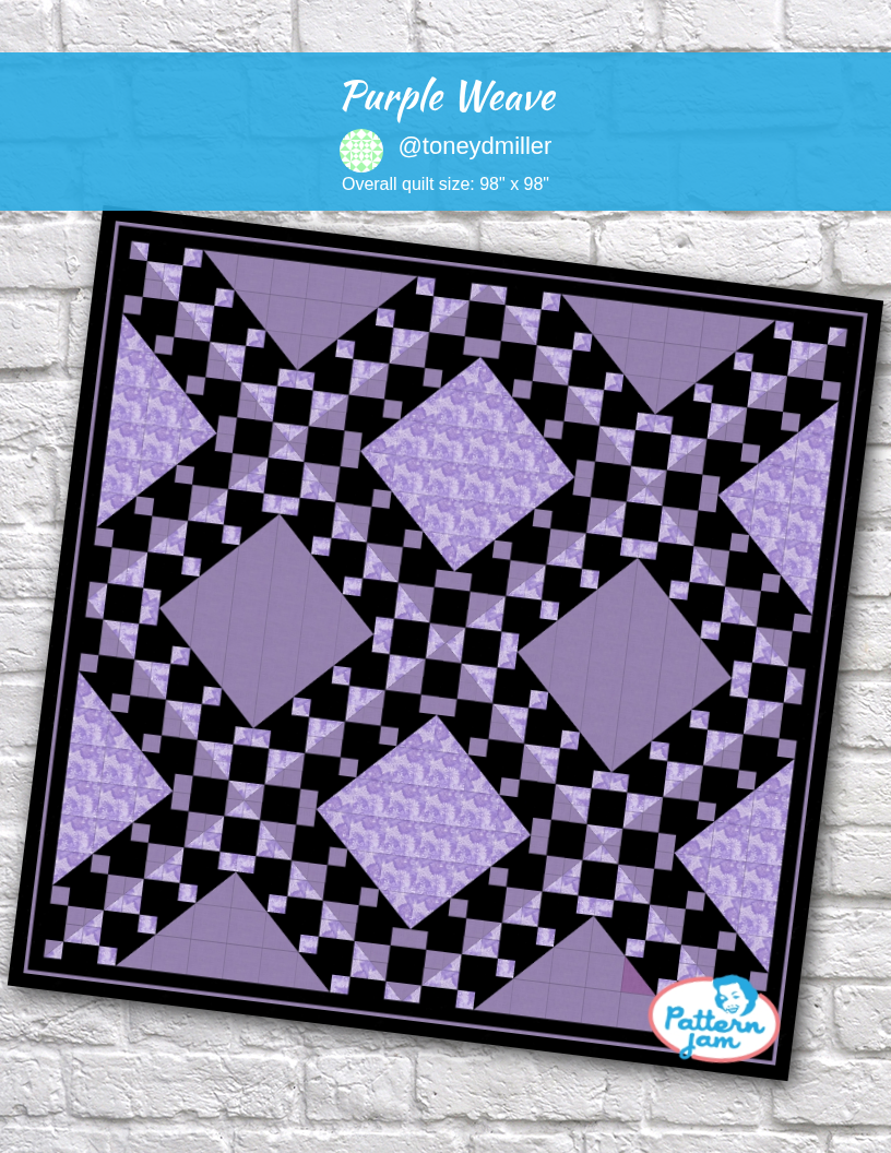 Purple Weave - custom quilt designed by &#64;toneydmiller using PatternJam quilt design software