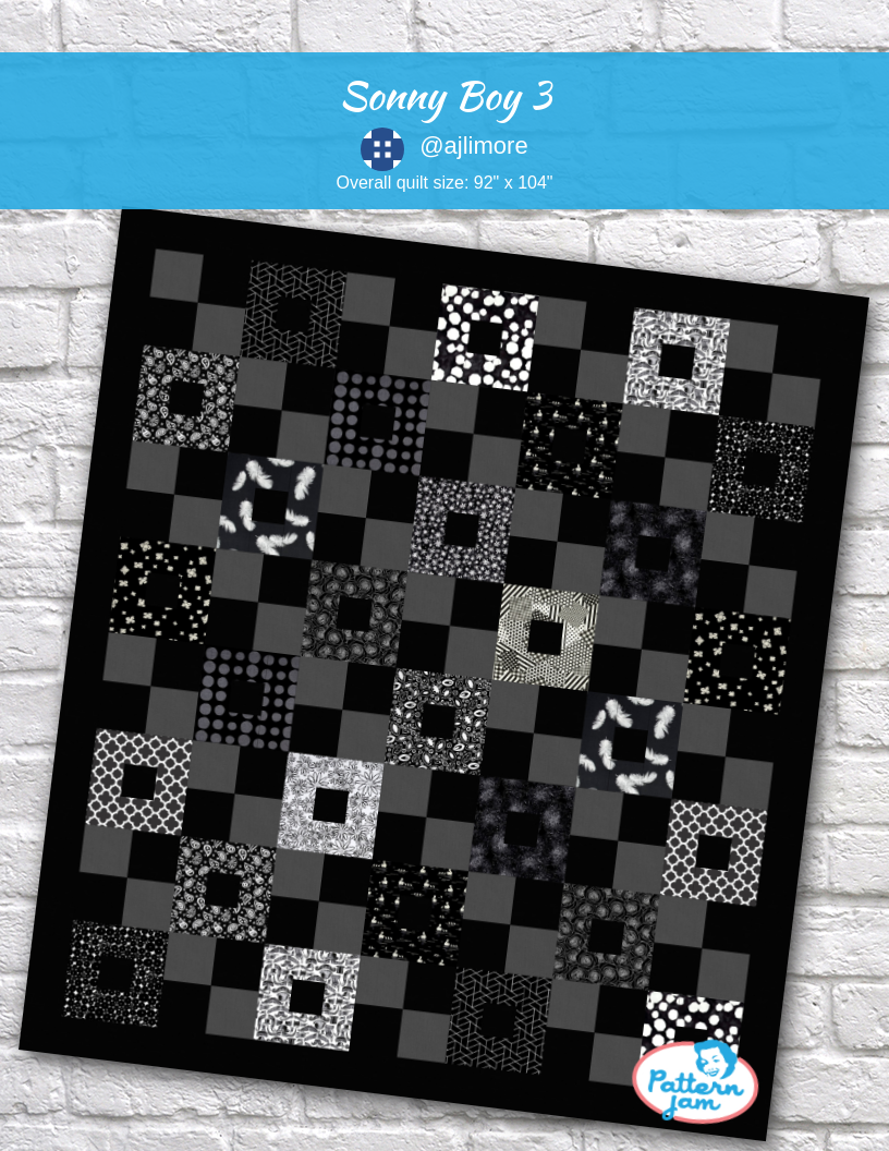 Sonny Boy 3 - custom quilt designed by &#64;ajlimore using PatternJam quilt design software
