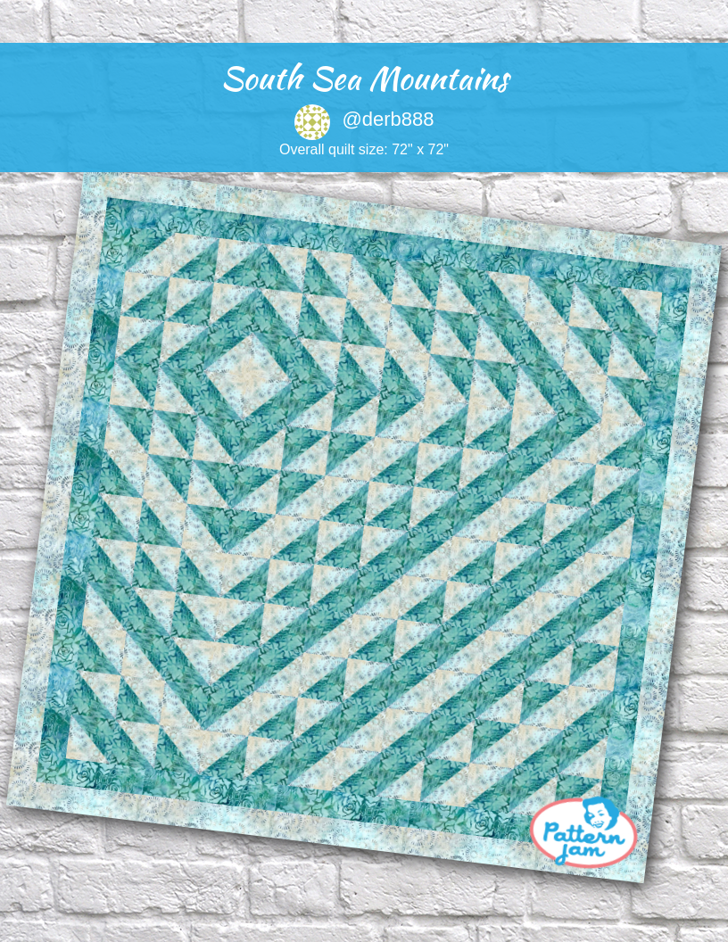 South Sea Mountains - custom quilt designed by &#64;derb888 using PatternJam quilt design software