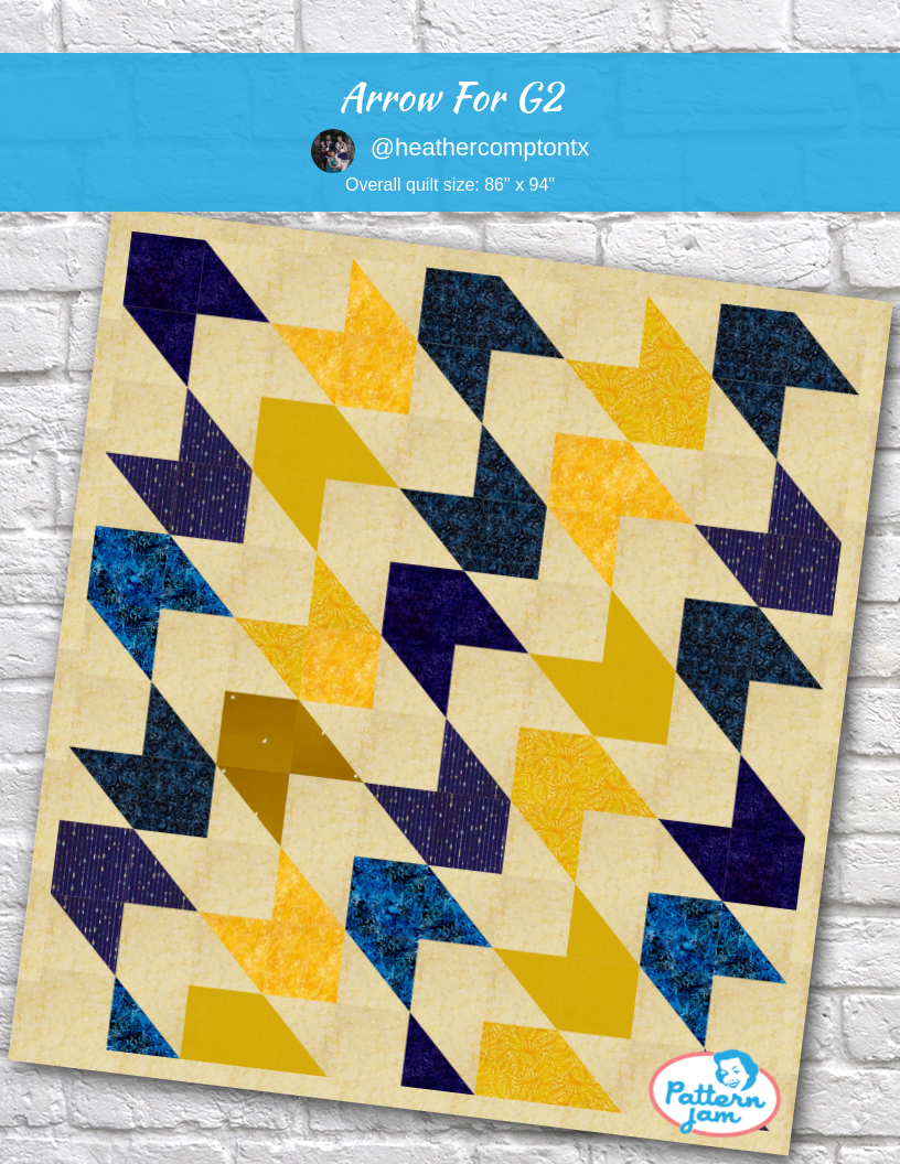 Arrow for G2 - custom quilt designed by &#64;heathercomptontx using PatternJam quilt design software
