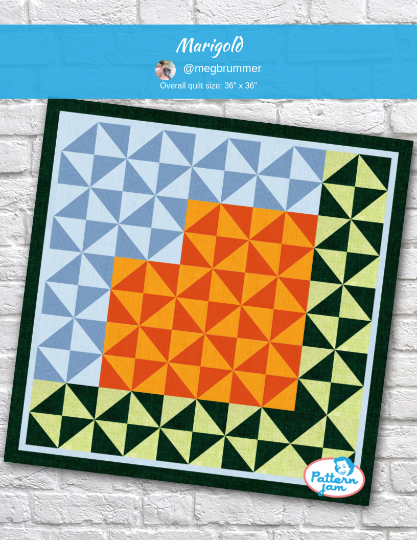 Marigold - custom quilt designed by &#64;megbrummer using PatternJam quilt design software