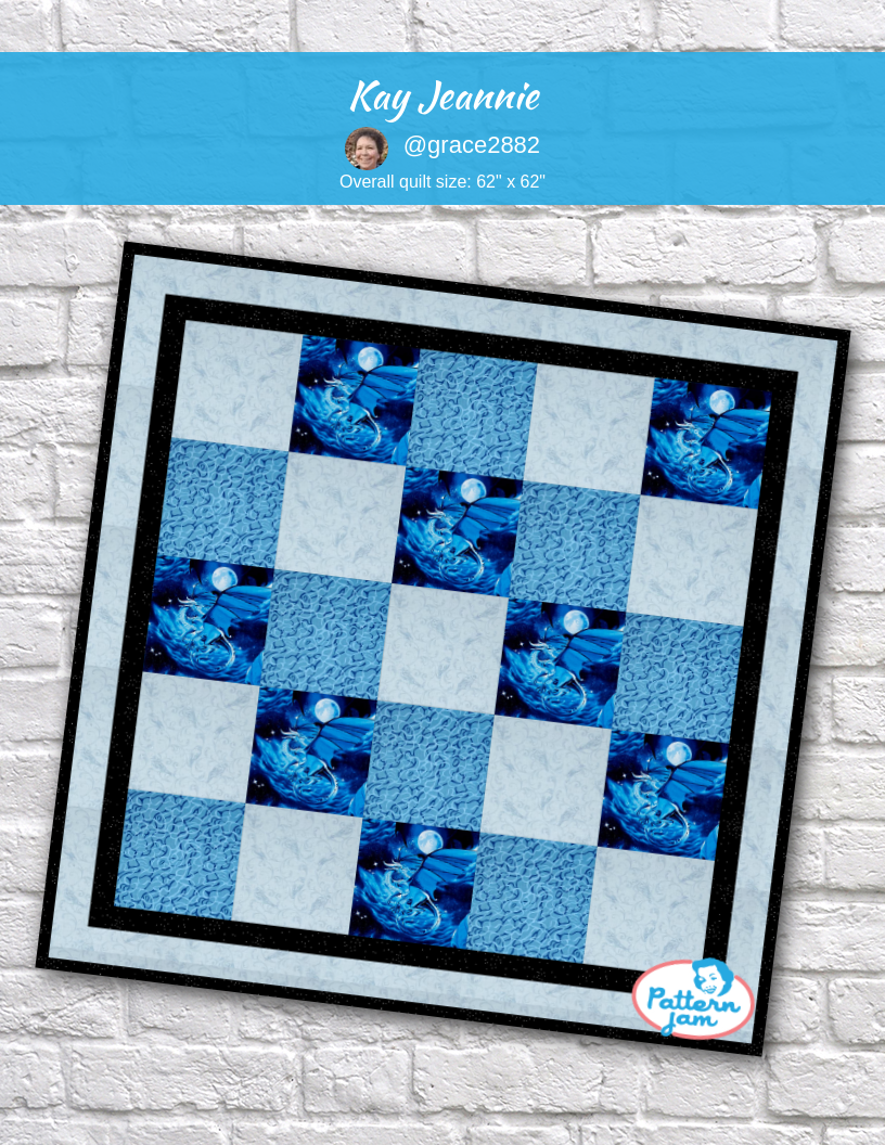 Kay Jeannie - custom quilt designed by &#64;grace2882 using PatternJam quilt design software