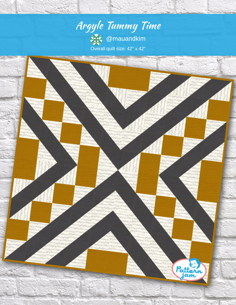 Argyle Tummy Time - custom quilt designed by &#64;mauandkim using PatternJam quilt design software