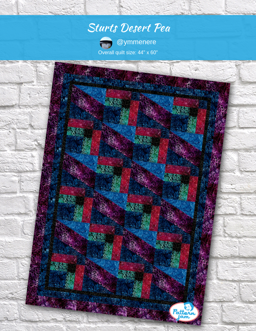 Sturts desert Pea - custom quilt designed by &#64;ymmenere using PatternJam quilt design software
