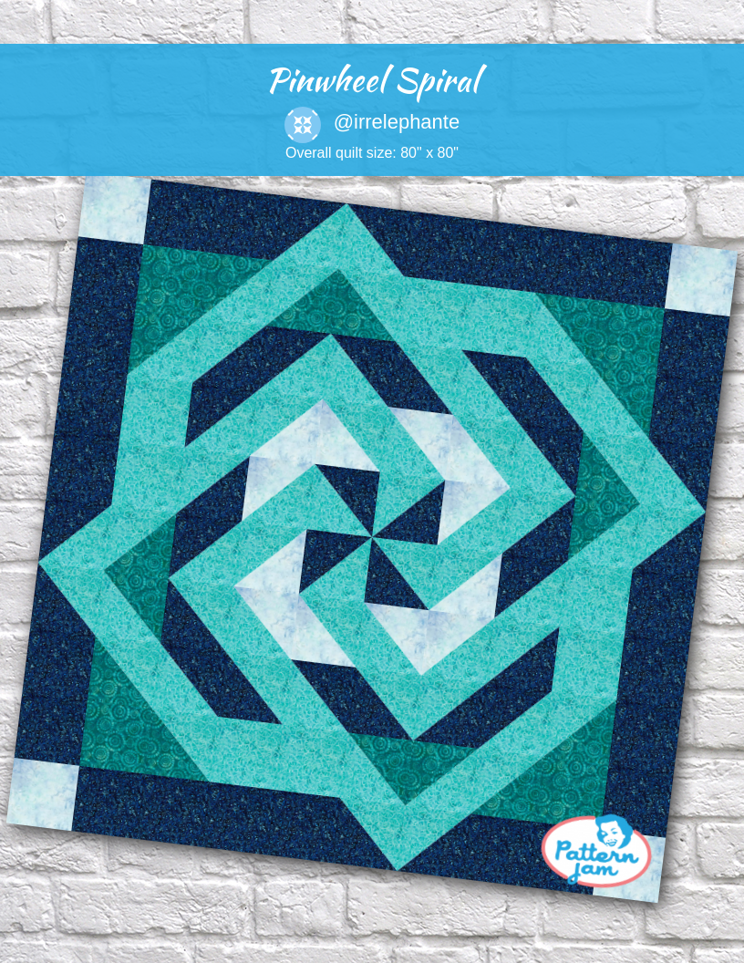 Pinwheel Spiral - custom quilt designed by &#64;irrelephante using PatternJam quilt design software