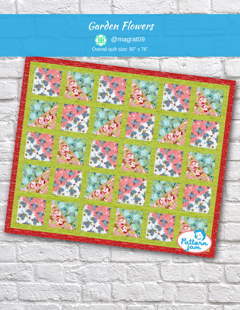 Garden flowers - custom quilt designed by &#64;magrat09 using PatternJam quilt design software