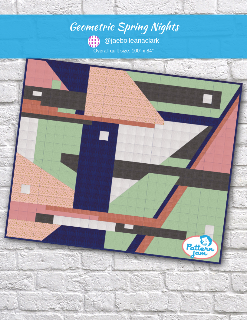 Geometric Spring Nights - custom quilt designed by &#64;jaebolleanaclark using PatternJam quilt design software
