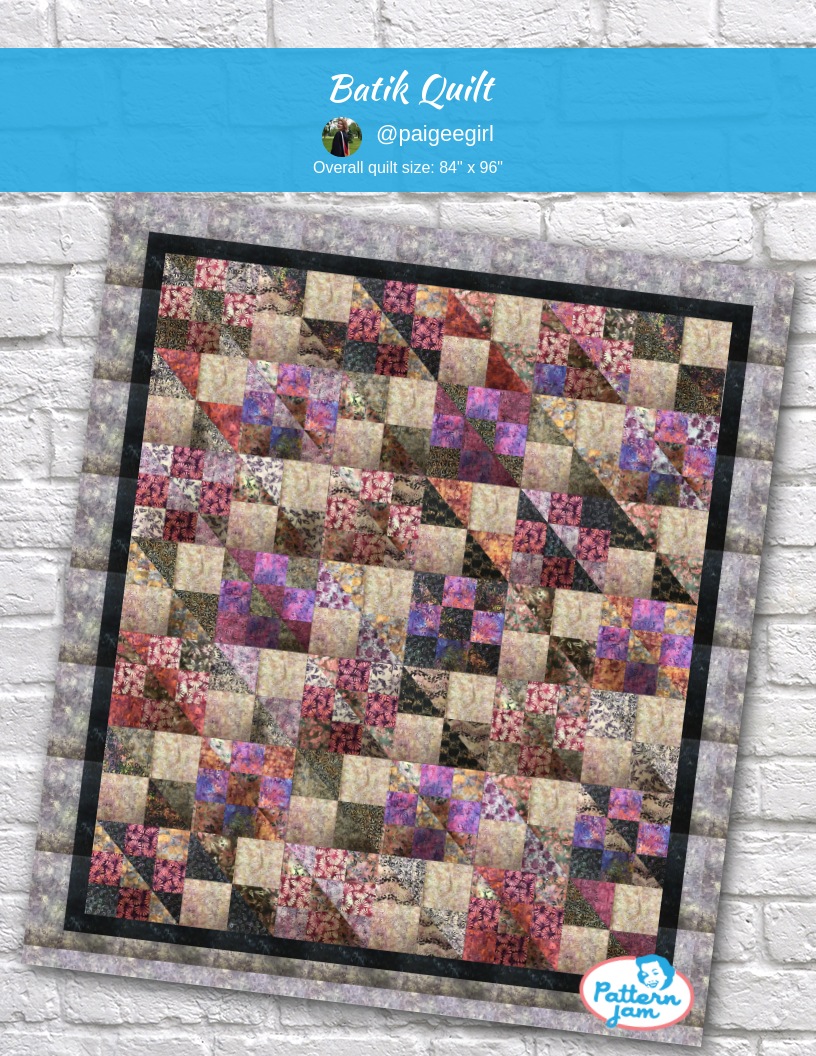 Batik Quilt - custom quilt designed by &#64;paigeegirl using PatternJam quilt design software