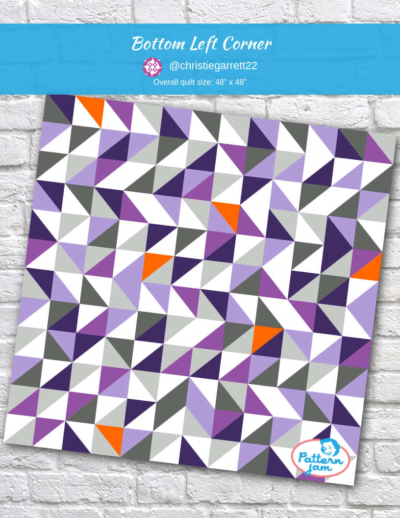 Bottom left corner - custom quilt designed by &#64;christiegarrett22 using PatternJam quilt design software