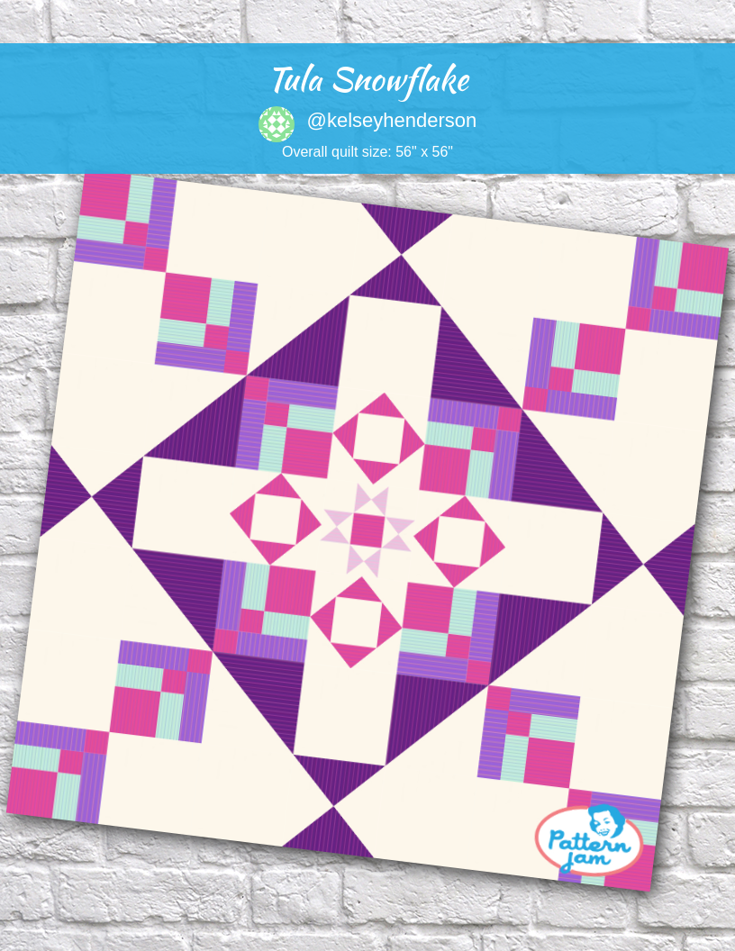 Tula Snowflake - custom quilt designed by &#64;kelseyhenderson using PatternJam quilt design software