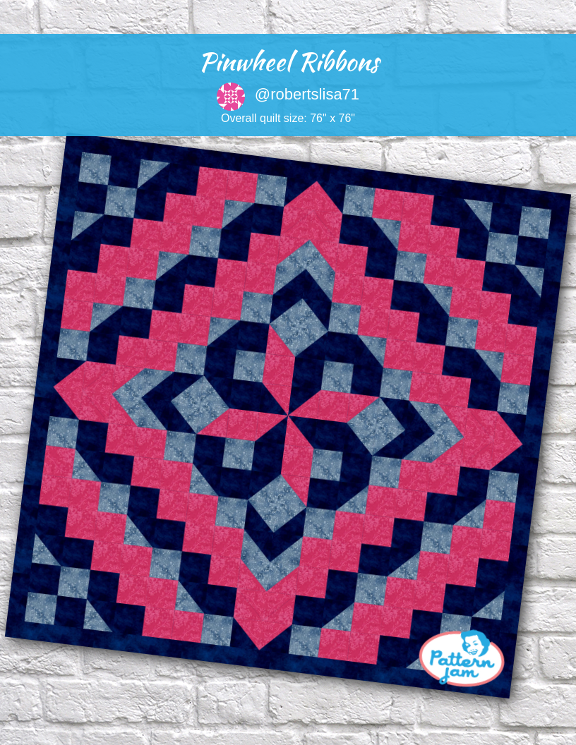 Pinwheel Ribbons - custom quilt designed by &#64;robertslisa71 using PatternJam quilt design software
