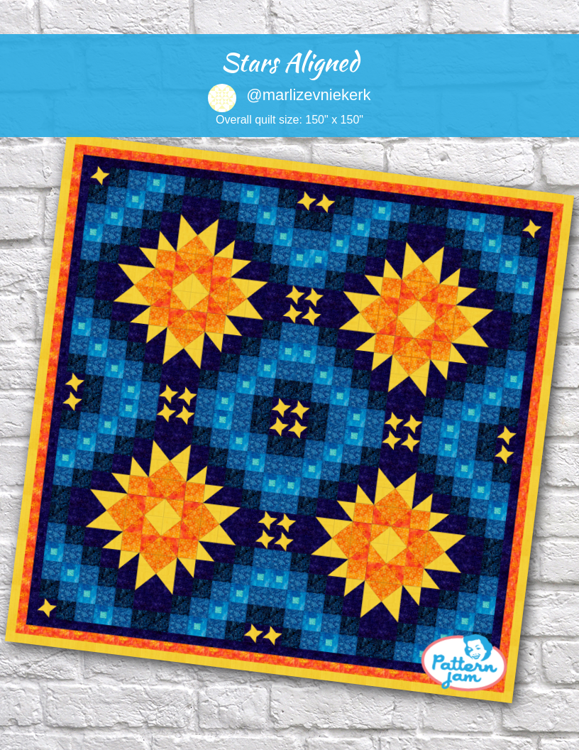 Stars Aligned - custom quilt designed by &#64;marlizevniekerk using PatternJam quilt design software