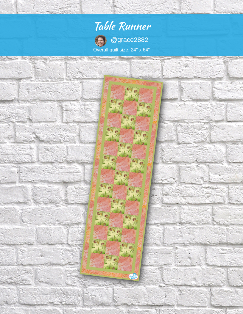 table runner - custom quilt designed by &#64;grace2882 using PatternJam quilt design software