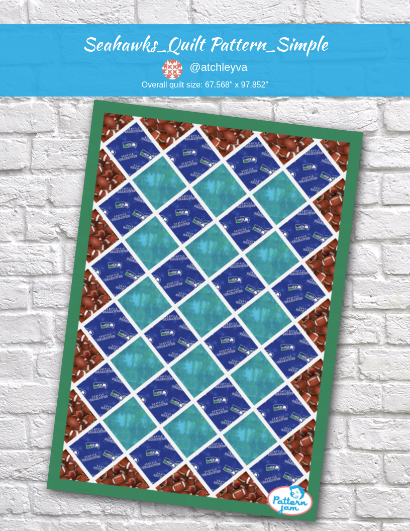 Seahawks_Quilt Pattern_Simple - custom quilt designed by &#64;atchleyva using PatternJam quilt design software