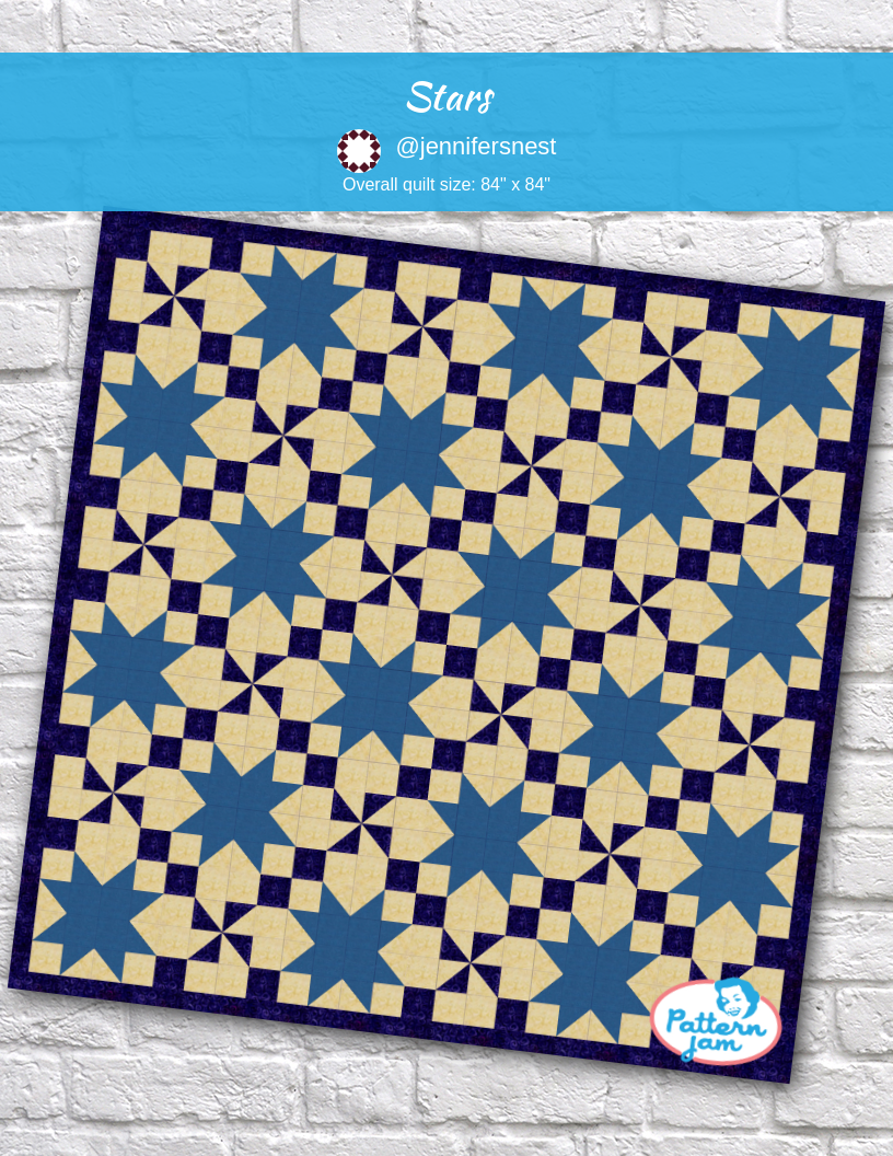 Stars - custom quilt designed by &#64;jennifersnest using PatternJam quilt design software