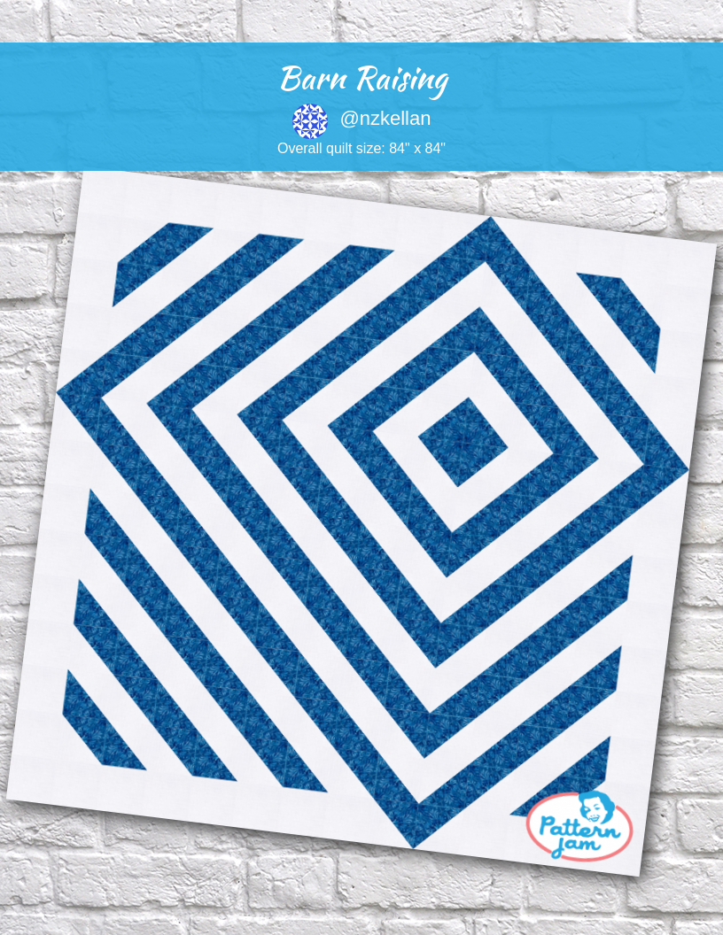 Barn raising - custom quilt designed by &#64;nzkellan using PatternJam quilt design software