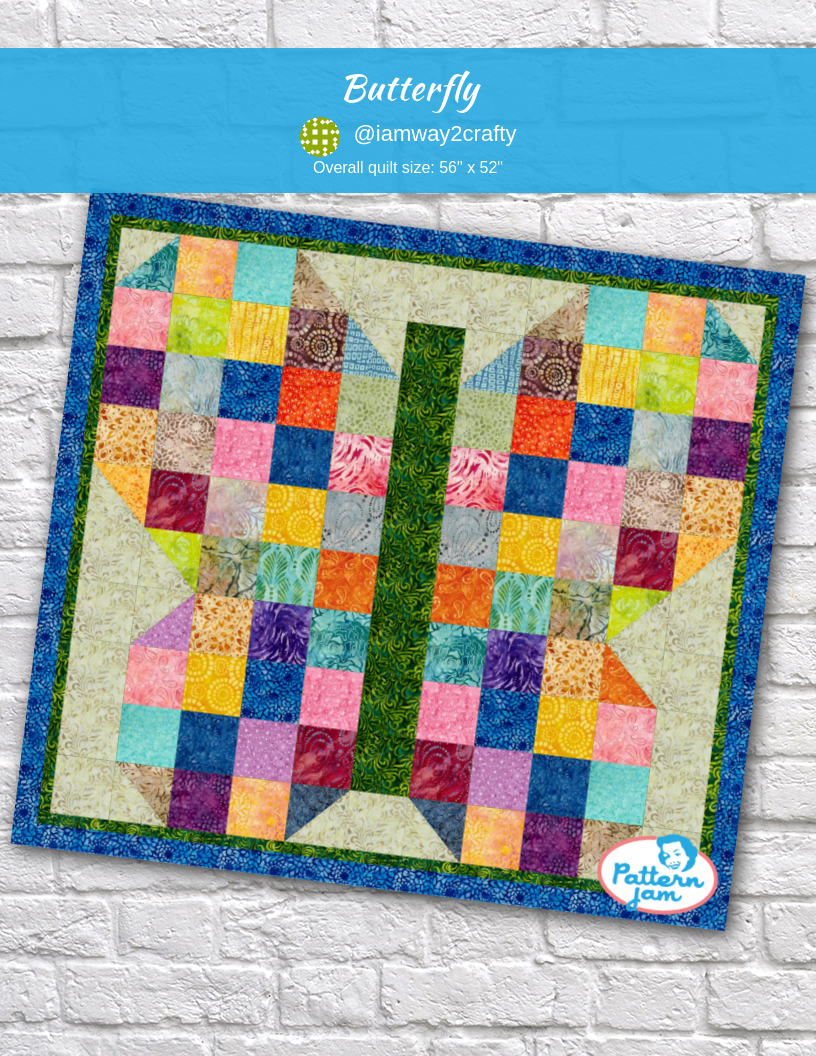 Butterfly - custom quilt designed by &#64;iamway2crafty using PatternJam quilt design software
