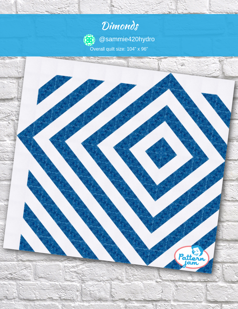 dimonds - custom quilt designed by &#64;sammie420hydro using PatternJam quilt design software