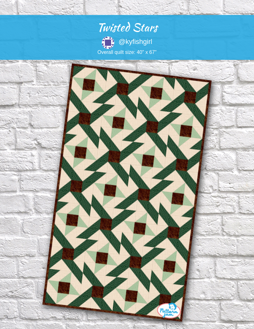Twisted stars - custom quilt designed by &#64;kyfishgirl using PatternJam quilt design software