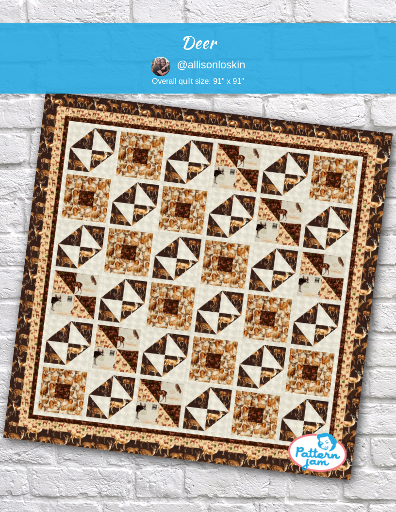 Deer - custom quilt designed by &#64;allisonloskin using PatternJam quilt design software