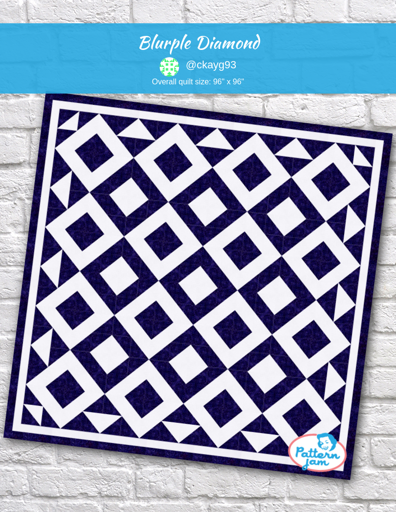 Blurple Diamond - custom quilt designed by &#64;ckayg93 using PatternJam quilt design software
