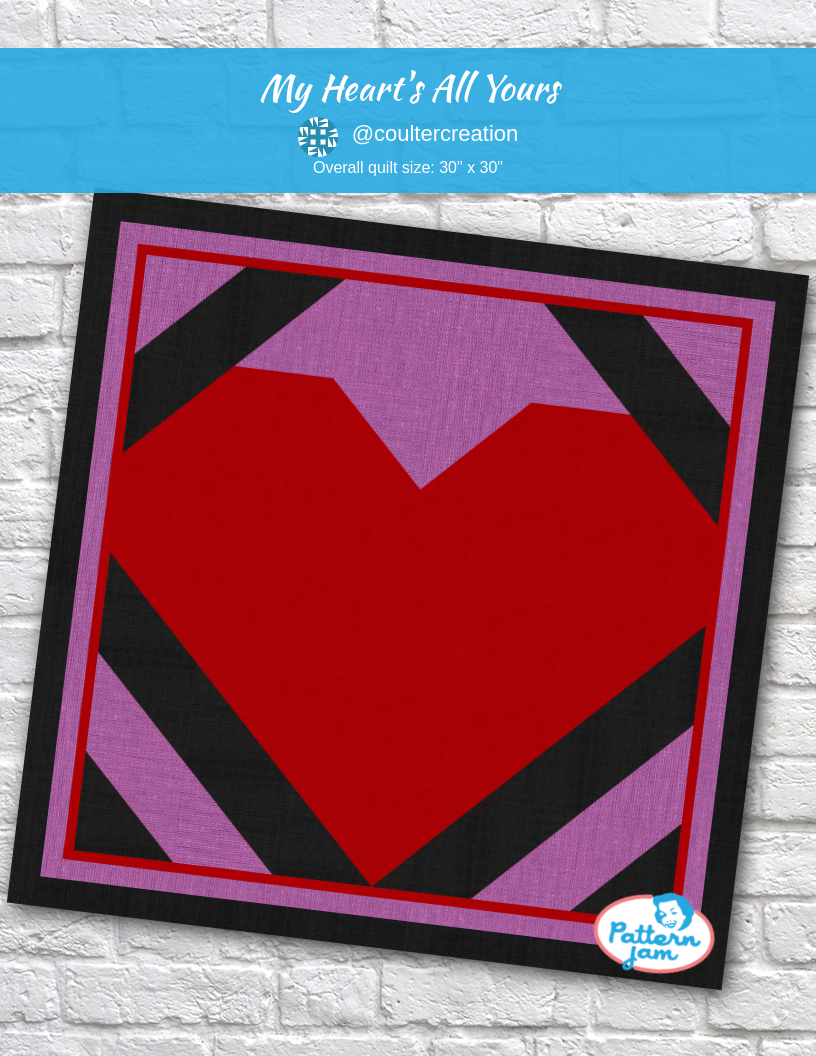 my heart's all yours - custom quilt designed by &#64;coultercreation using PatternJam quilt design software