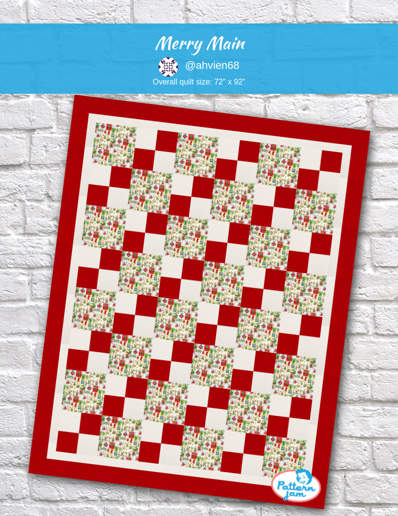 merry main - custom quilt designed by &#64;ahvien68 using PatternJam quilt design software