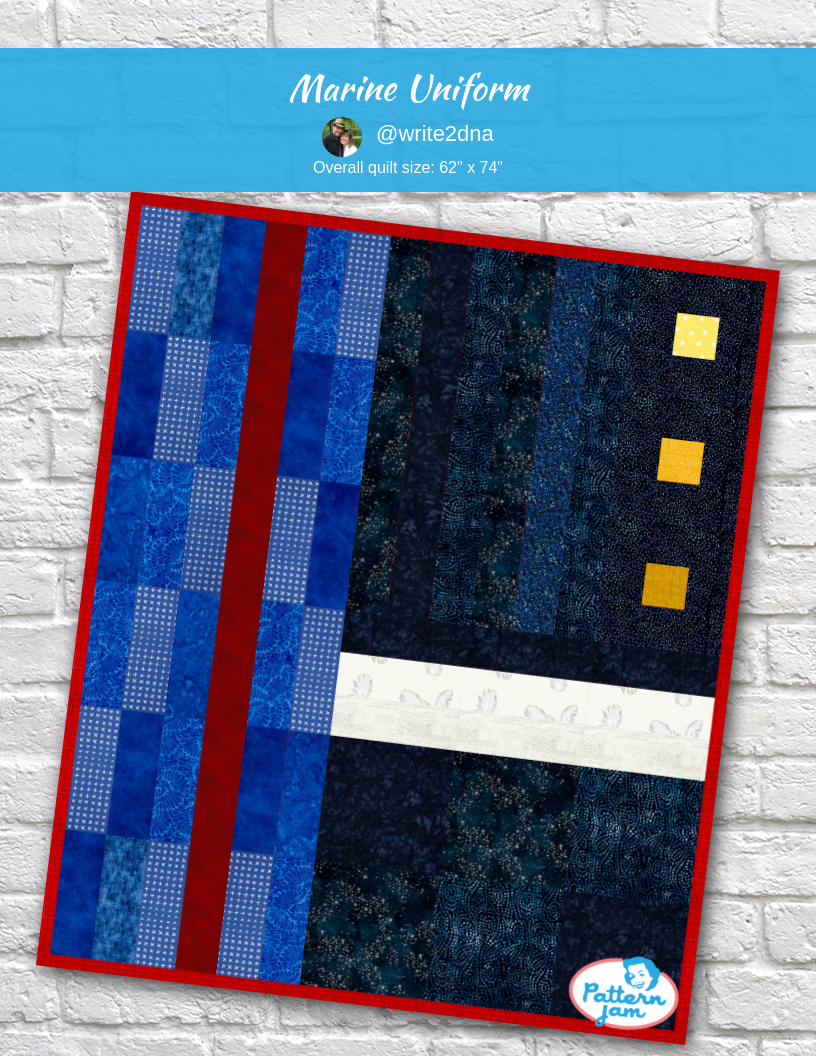 Marine Uniform - custom quilt designed by &#64;write2dna using PatternJam quilt design software